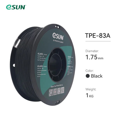 Black eLastic (TPE 83A) eSun Filament