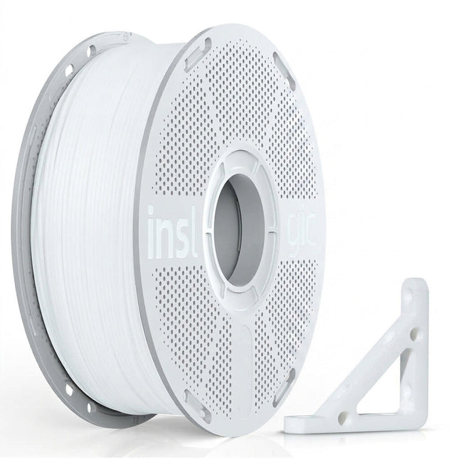 Natural PC polycarbonate filament spool, 1.75mm white thread with support bracket