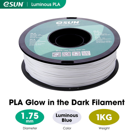 Luminous Blue PLA Filament eSun