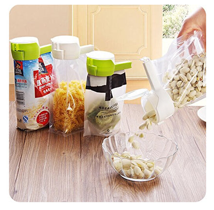 ที่หนีบปากถุง (Sealing Clips) แบบวงกลม พร้อมด้ามจับสำหรับเทอาหารออกจากถุงซิบ