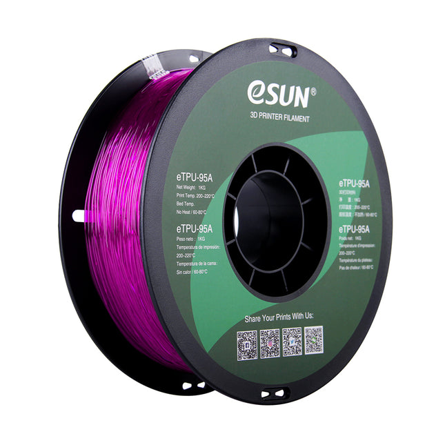 Translucent Purple TPU 95A eSun Filament