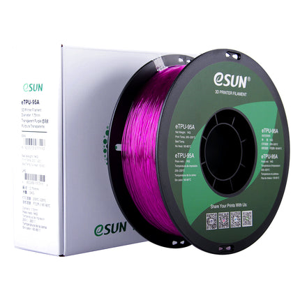 Transparent Purple TPU 95A eSun Filament