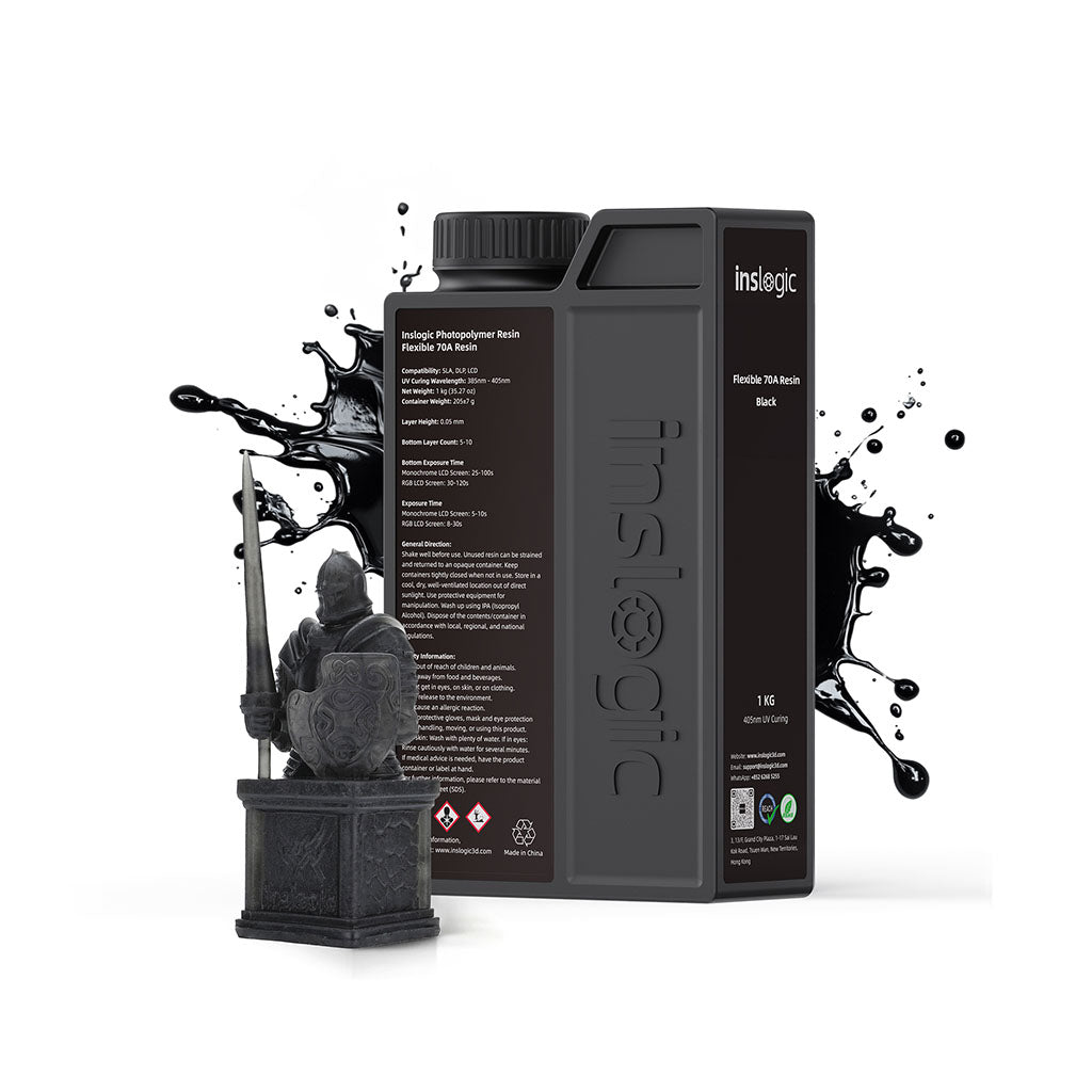 Inslogic Flexible 70A Resin ขวดเรซินยืดหยุ่นสีดำ