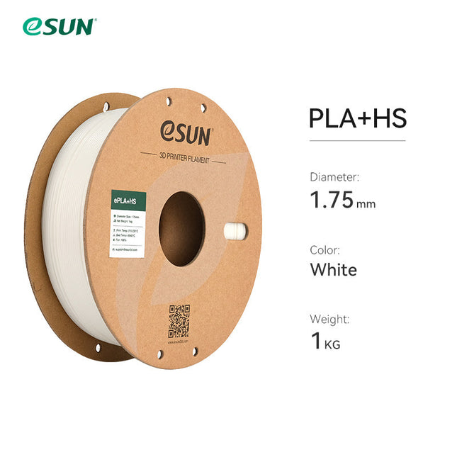White PLA+HS (High Speed) eSun Filament