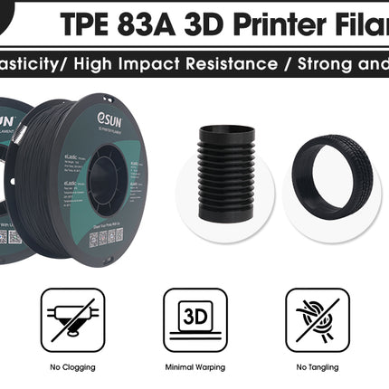 TPE 83A (eLastic) eSun Filament for 3D Printing