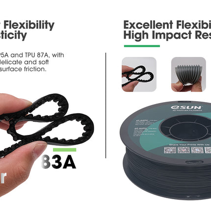 TPE 83A (eLastic) eSun Filament for 3D Printing