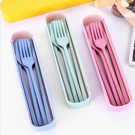 ช้อน ส้อม ตะเกียบ ฟางข้าว พร้อมกล่องบรรจุ