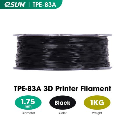 Black eLastic (TPE 83A) eSun Filament