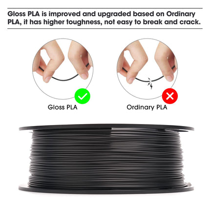 Black Gloss Silk PLA eSun filament