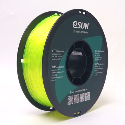 Fluorescent Yellow TPU 95A Antibacterial eSun Filament 