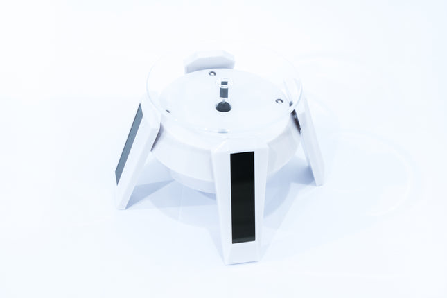 White Solar Cell Turntable with LED Light