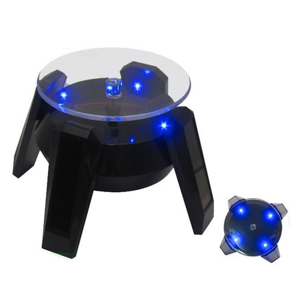 Black Solar Cell Turntable with LED Light