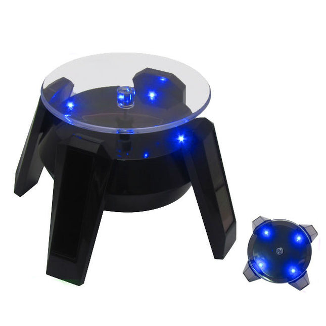 Black Solar Cell Turntable with LED Light