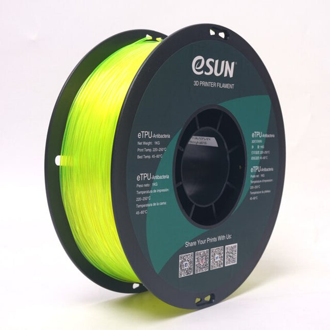 Fluorescent Yellow TPU 95A Antibacterial eSun Filament 