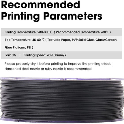 PA12+CF (Carbon Fiber Filled Nylon 12) eSun filament