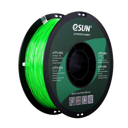 Translucent Green TPU 95A eSun Filament 