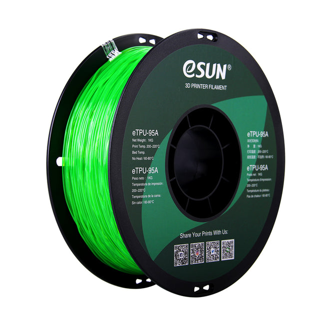 Translucent Green TPU 95A eSun Filament 
