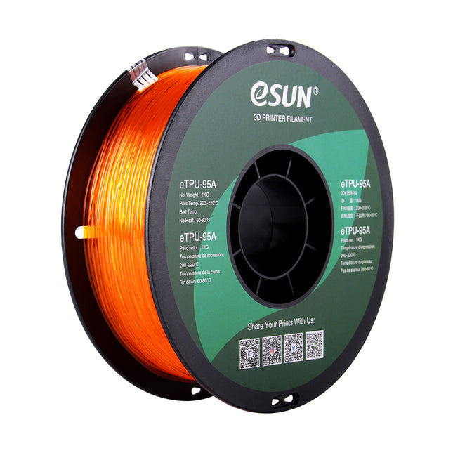 Translucent Orange TPU 95A eSun Filament 